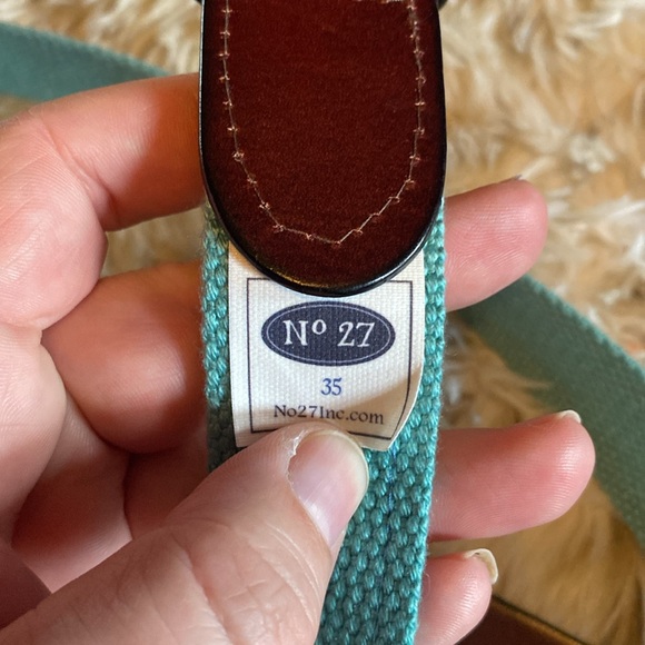 No 27 leather and canvas belt with flamingo pattern - Picture 5 of 5